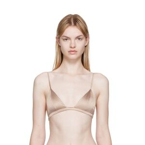 fleur du mal luxe triangle bra in Tan size XS